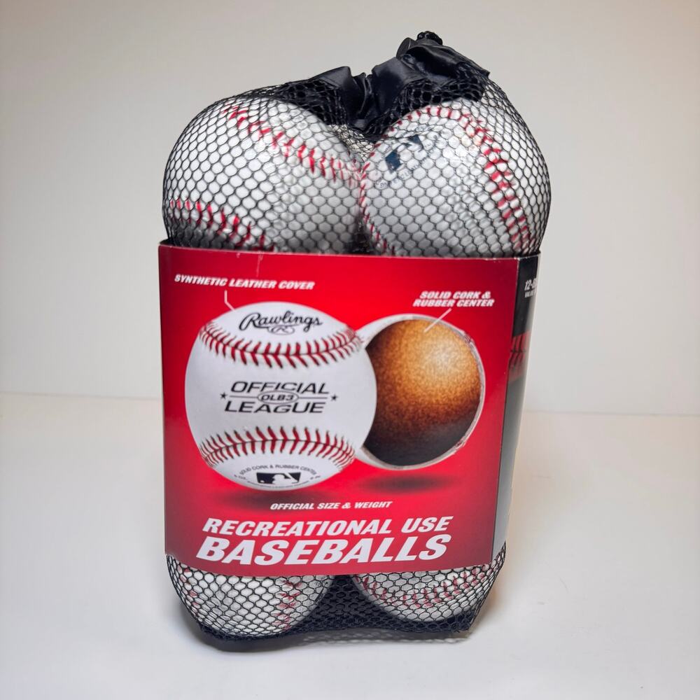 Rawlings OLB3 Official League Baseballs - Recreational Use 12 Pack Youth